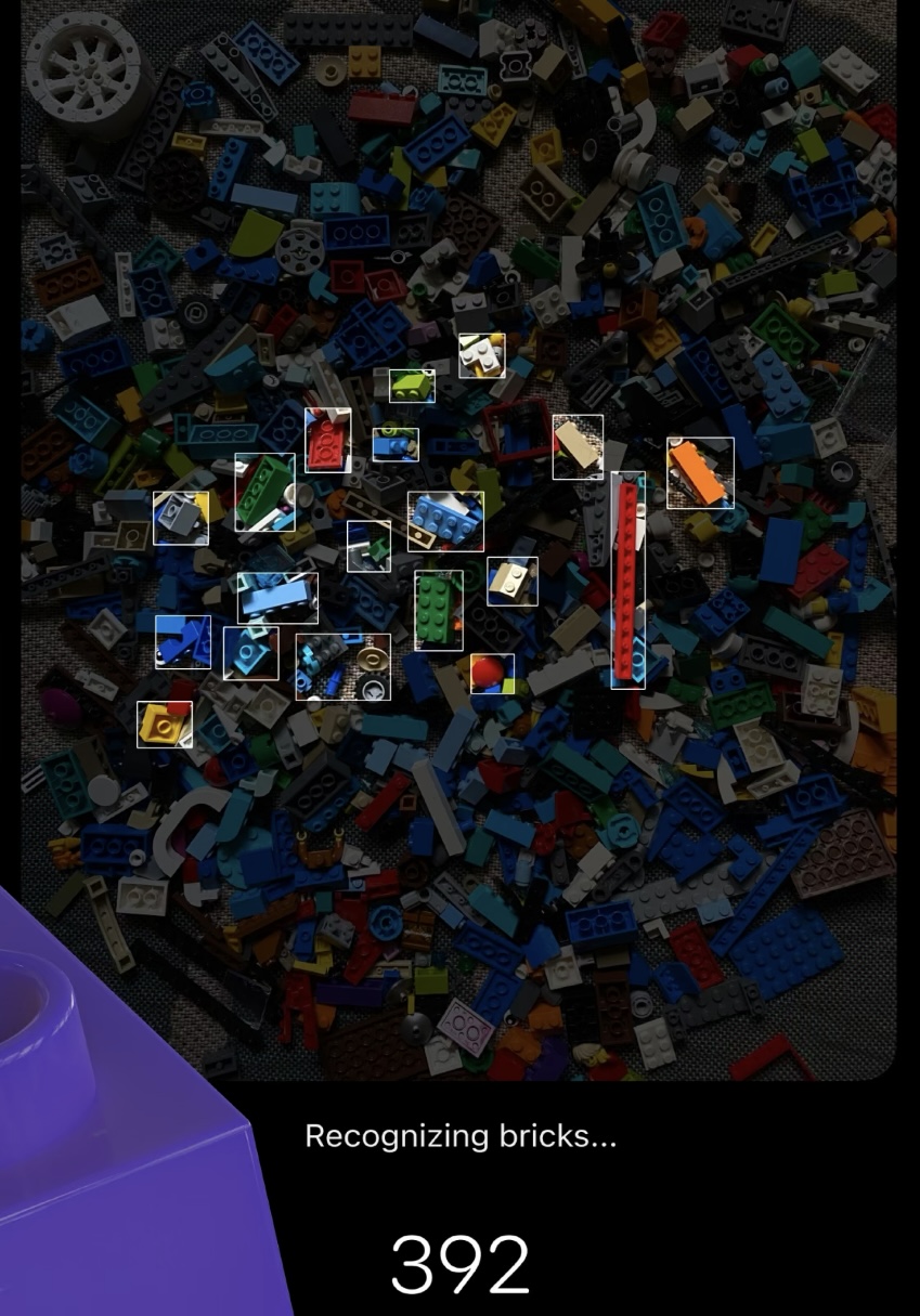 ReBrickIt app scanning and recognizing bricks